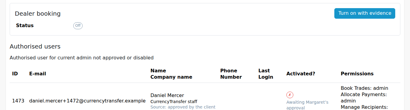 Old flow: request pending
